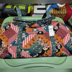 Vera Bradley Anthropologie Miramar Duffle Nwt Teddy Bear Print